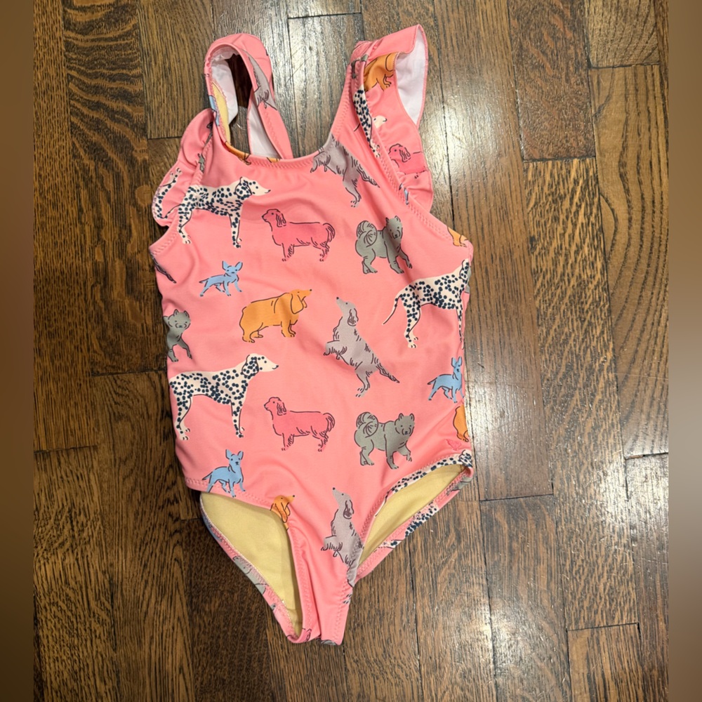 Pink Dog Print Kids One Piece